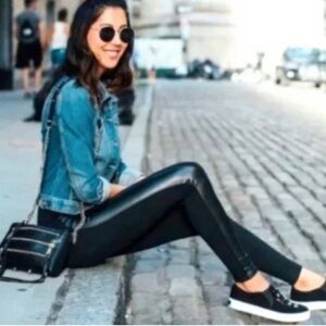 Cabi bexley black faux leather pants 3397